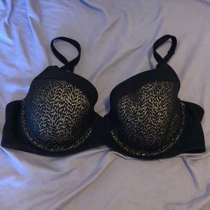 Tan and Black Lined Demi Bra